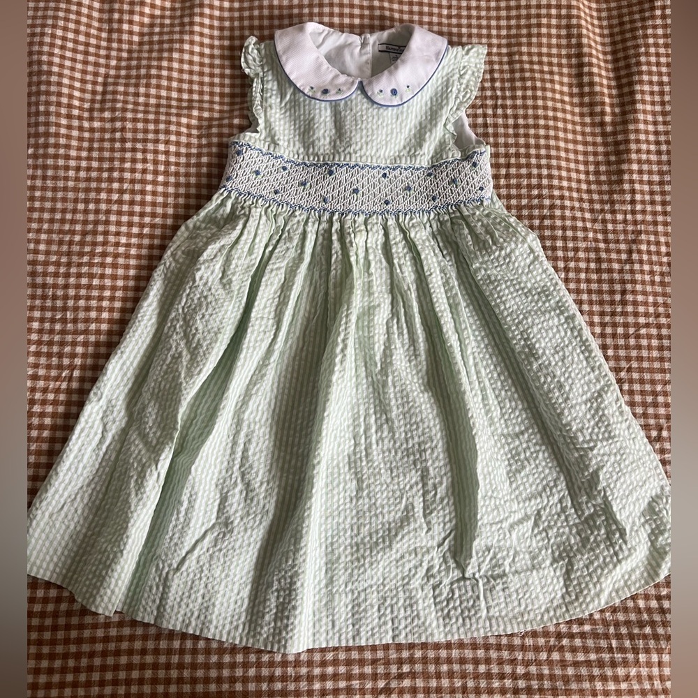 Hartstrings Mint Dress with White Collar